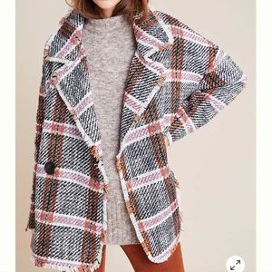 Anthropologie Eva Franco Carrie Double Breasted Tweed Coat-NWT